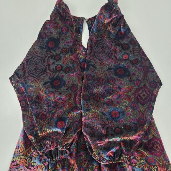 Anthropologie Mona Burnout Velvet Mini Dress Boho Paisley Bohemian Womens Sz XS - Picture 16 of 16
